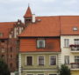 Kompozycja zamku i gniewskiej zabudowy.